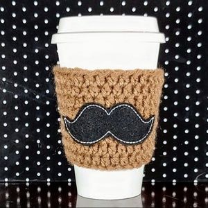 Handmade Coffee Cozy Mustache